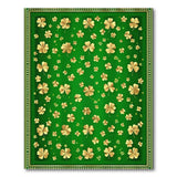 Green Golden Shamrocks Emerald Green Area Rug