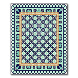Teal Navy Geometric Star Pattern Area Rug