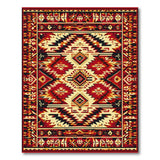 Washable Southwestern Tribal Geometric Area Rug - Red & Black