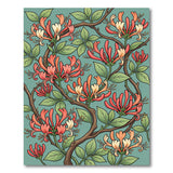 Teal Honeysuckle Floral Area Rug