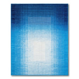 Gradient Blue Framed Geometric Area Rug
