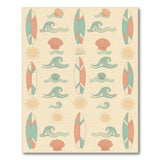 Coastal Beach Surfboard Washable Area Rug