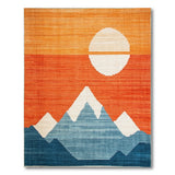 Geometric Sunset Mountains Area Rug