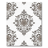 Grey Ornate Grey Floral Damask Area Rug