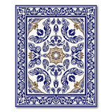 Intricate Blue Ivory Persian Area Rug