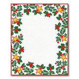 Festive Holly Berry Star Border Rug