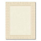 Beige Geometric Trellis Border Area Rug