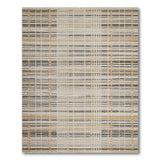 Neutral Beige Grey Plaid Woven Area Rug