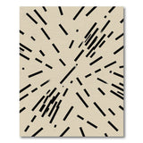 Modern Black Lines Abstract Beige Area Rug