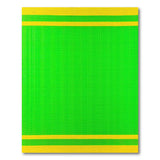 Vibrant Green Woven Area Rug with Yellow Borders