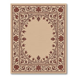 Traditional Persian Beige and Neutral Ornate Floral Border Beige Area Rug