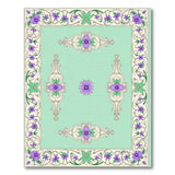 Purple Floral Mint Green Persian Area Rug