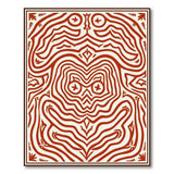 Red Tribal Wavy Face Area Rug