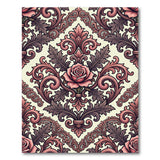 Ornate Pink Rose Baroque Area Rug