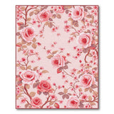 Pink Roses Cherry Blossoms Vintage Area Rug
