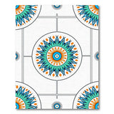 Teal Evil Eye Heritage Tribal Area Rug