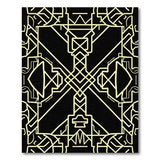 Art Deco Gold Line Geometric Area Rug