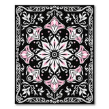 Traditional Persian Pink Ornate Pink Floral Medallion Area Rug