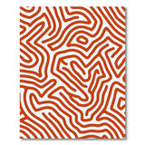 Orange Wavy Maze Abstract Area Rug