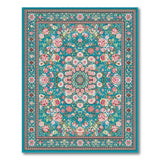 Floral Blue and Teal Persian Floral Area Rug