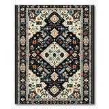 ODIKA Tribal Geometric Washable Area Rug - Low Pile Non-Slip Pet Friendly Rug
