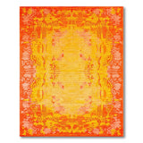 Vibrant Orange Abstract Geometric Area Rug