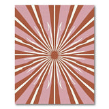 Geometric Modern Radiant Pink Sunburst Geometric Area Rug