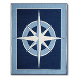 Navy Blue Compass Rose Area Rug