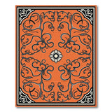 Ornate Orange Floral Vine Area Rug
