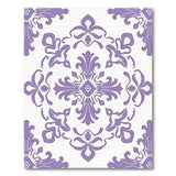 Purple Ornate Damask Floral Area Rug