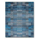 Blue and Teal Grey Geometric Modern Area Rug