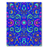 Whimsical Navy Seahorse Shell Pattern Rug