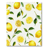 Watercolor Lemon Fruit Pattern Area Rug