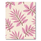 Pink Leaves Floral Pattern Area Rug