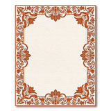 Ornate Terracotta Floral Border Rug