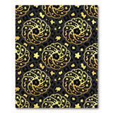 Gold Floral Swirl on Black Leopard Area Rug