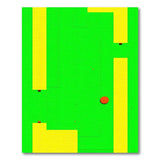Vibrant Yellow Border Green Geometric Area Rug