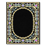 Ornate Gold Floral Border Persian Rug