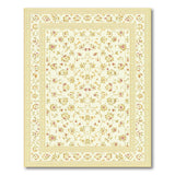 Vintage Floral Cream Area Rug with Gold Border