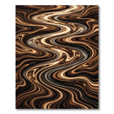 Wavy Brown Marble Swirl Area Rug