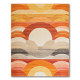 Orange Sunset Horizon Geometric Area Rug