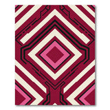 Bold Geometric Red Pink Area Rug