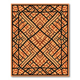 Orange Orange Geometric Lattice Area Rug