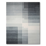 Layered Grey Geometric Abstract Rug