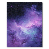 Washable Purple Galaxy Nebula Low Pile Area Rug