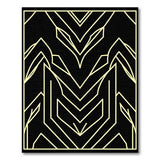 Modern Geometric Gold on Black Area Rug