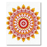 Vibrant Yellow Red Mandala Area Rug