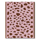 Blush Pink Leopard Print Shag Rug