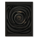 Black Gold Hypnotic Spiral Area Rug