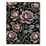 Purple Vintage Rose Thorn Washable Area Rug